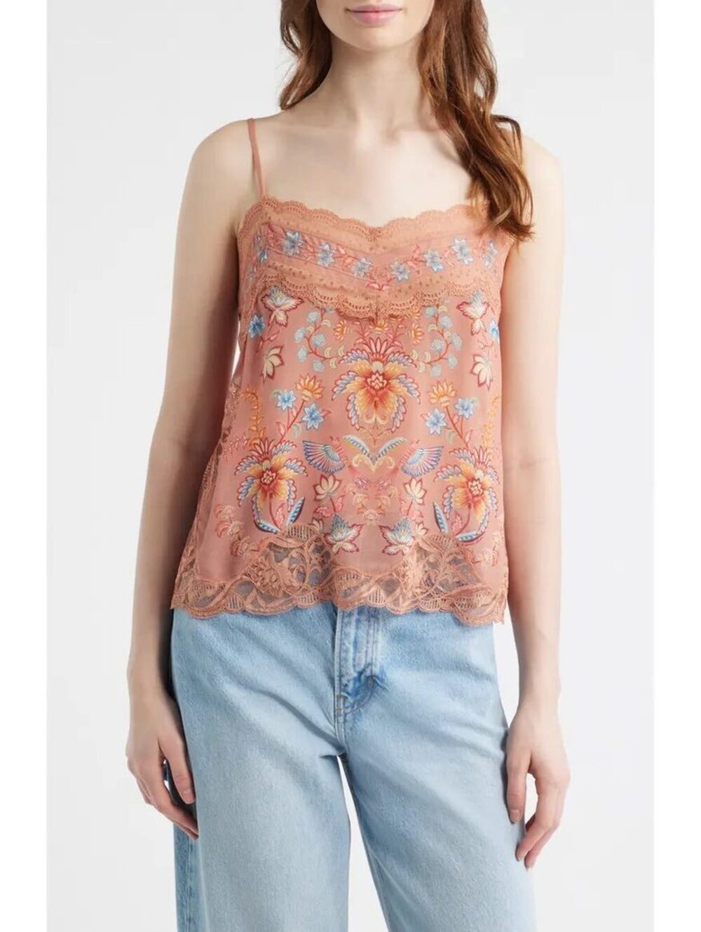 FARM Rio Mocha Ties Lace Camisole NWT Medium